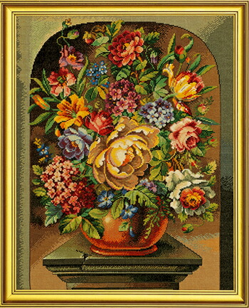 はりつけ台編み目 一揃いの道具 上級者 EVA ROSENSTAND 【 花立てに生けられた花・静物画画 】 デンマーク王国 北欧 縫い インポート 貨物輸送無料 12-531