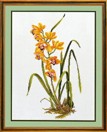 【DM便対応】EVA ROSENSTAND 黄色い蘭 Yellow orchid クロスステッチ キット デンマーク 北欧 刺しゅう 14-156