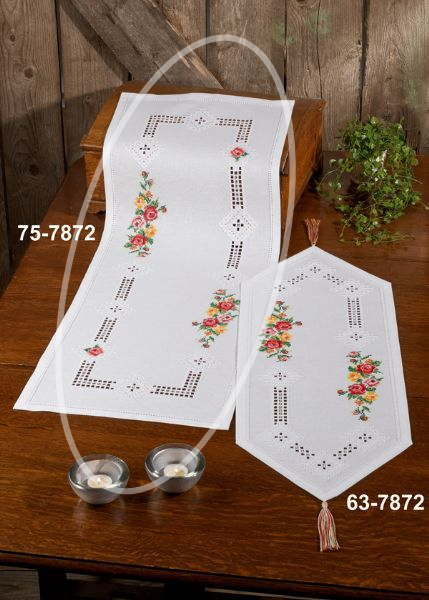 PERMIN ハーダンガーローズ Hardanger m/roser 刺繍 キット デンマーク 北欧 刺しゅう ペルミン 75-7872 【DM便対応】｜クロスステッチ手芸雑貨シーボンヌ
