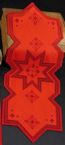 PERMIN ハーダンガー・レッドスター Hardanger w / red star 刺繍 キット デンマーク 北欧 刺しゅう ペルミン 75-4629 【DM便対応】｜クロスステッチ手芸雑貨シーボンヌ