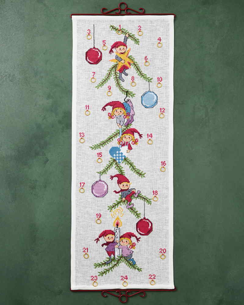 Permin Of Copenhagen ペルミン 差し交わす縫い目 刺繍 一揃いの道具 【 ニッセと飾り付けのクリスマスアドベントカレンダー 】ペルミン デンマーク王国 北欧 外国で インポート 上級者 34-6274