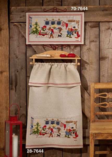 PERMIN ニッセのキッチン Nisse kitchen ペルミン クロスステッチ キット デンマーク 北欧 刺しゅう 28-7644 【DM便対応】|クロスステッチ手芸雑貨シーボンヌ