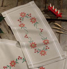 PERMIN レッド・クリスマススター Red Christmas stars クロスステッチ 刺繍 キット デンマーク 北欧 ペルミン 63-9667 【DM便対応】