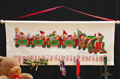 クロスステッチ 刺しゅう キット OOE オーレンシュレーガー O. Oehlenschl&auml;gers Eftf. 【 おもちゃ付きクリスマス列車 / クリスマスアドベントカレンダー 】 ししゅうキット デンマーク 北欧 海外 輸入 Oehlenschlager 上級者 送料無料 12140｜クロスステッチ手芸雑貨シーボンヌ
