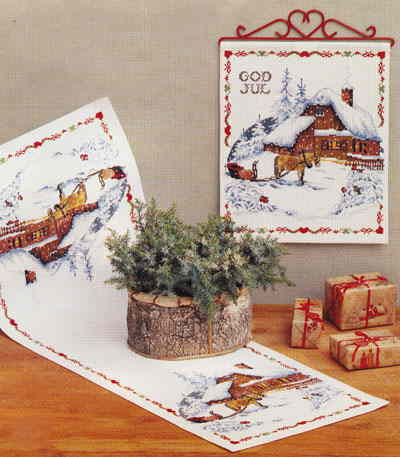 OOE クリスマス クロスステッチ 刺しゅう キット オーレンシュレーガー O. Oehlenschl・・gers Eftf. 【 ソリを引いて走る馬 】 ししゅうキット デンマーク 北欧 輸入 上級者 Oehlenschlager 84604