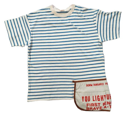 【新作】【2026\u0027SS】【DENIM DUNGAREE】ﾎﾞｰﾀﾞｰﾃﾝｼﾞｸ ｴﾌﾟﾛﾝﾂｷ TEE  (02/白) (ジーンズ＆ダンガリー）