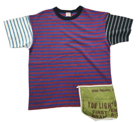 【新作】【2026\u0027SS】【DENIM DUNGAREE】ﾎﾞｰﾀﾞｰﾃﾝｼﾞｸ ｴﾌﾟﾛﾝﾂｷ TEE  (02/クレイジー) (ジーンズ＆ダンガリー）