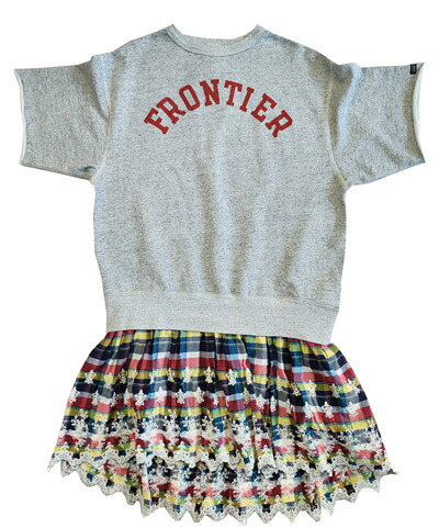 【SALE30%】【2025’SS 】【DENIM DUNGAREE】Docking Design Sweat Dress (02/薄墨色)(ジーンズ＆ダンガリー） キッズファッション-ワンピース