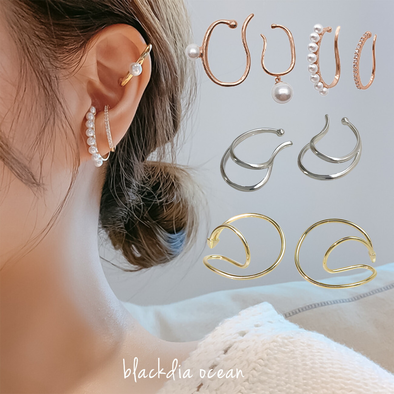 K18 「アミ クローバー」ピアス Orefice