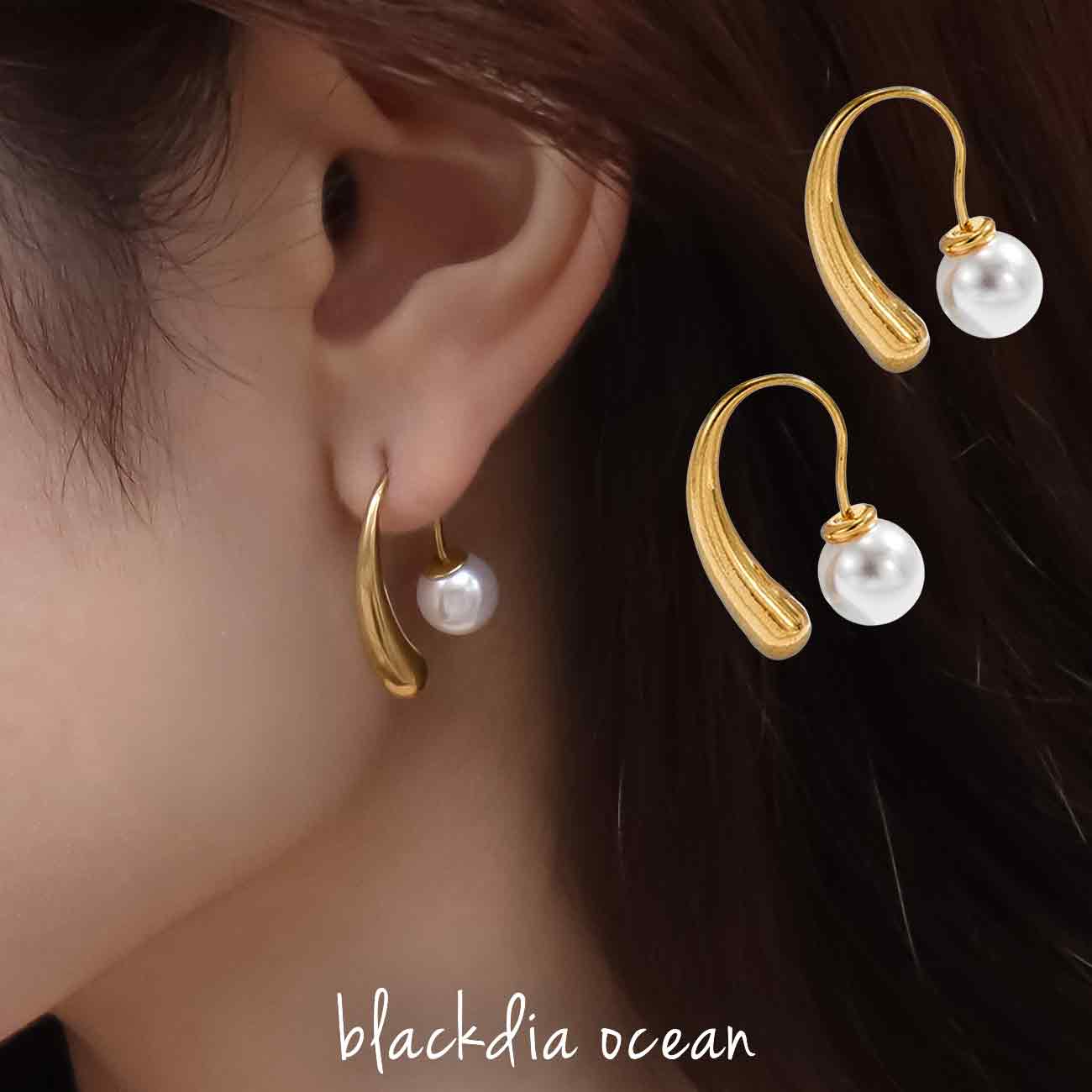 楽天市場】ピアス パール フックピアス パールピアス ゴールド 金 