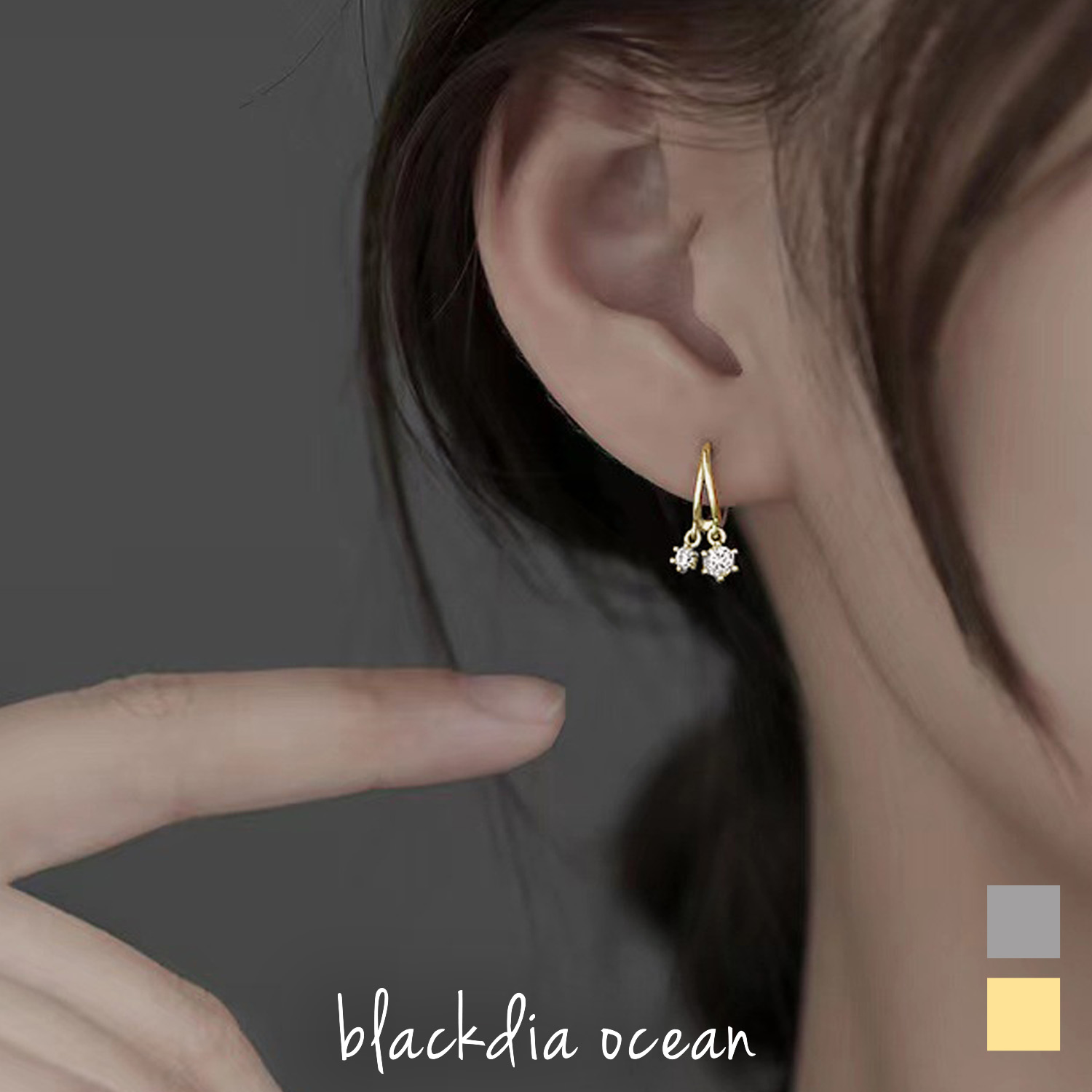 K18 「アミ クローバー」ピアス Orefice
