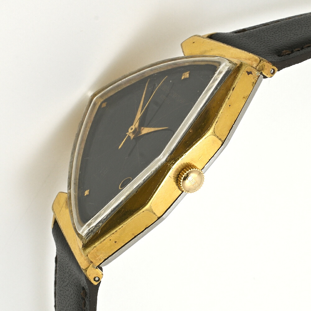 オリエント オリンピアカレンダー 三角時計 1960年代 金張り/SS裏蓋 手巻 W29842 メンズ アンティーク【中古】【質屋出品】ORIENT
