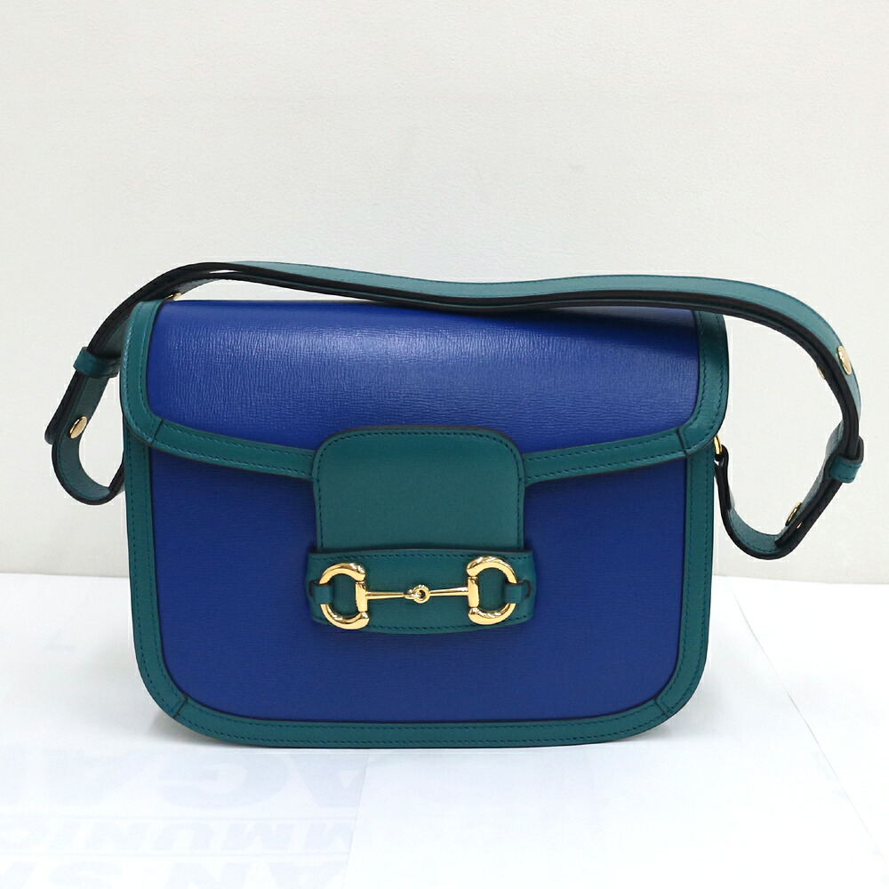 グッチ 導管ビット 1955 並み並み ショルダーバッグ  GUCCI  なめし革/青色×緑であること 602204 新品負けず劣らず未当て嵌める品《返品可》【一六銀行見せびらかす】【貨物輸送無料】