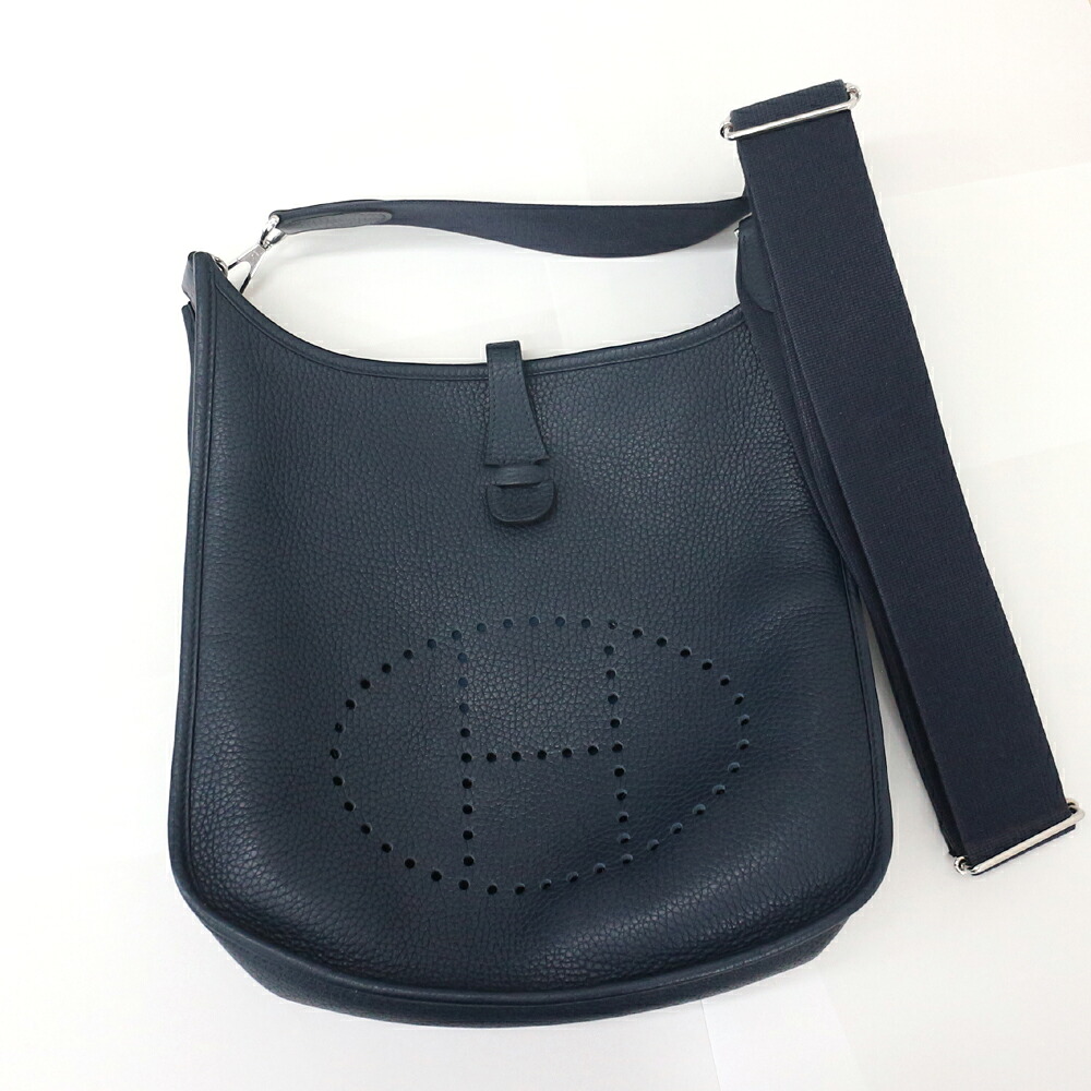 エルメスエブリン3PM 29 ショルダーバッグ Hermes トリヨンクレマンス/ネイビー×シルバー金具 A刻印【中古】A《返品可》【質屋出品】【送料無料】|渋谷の質屋 楠本商店