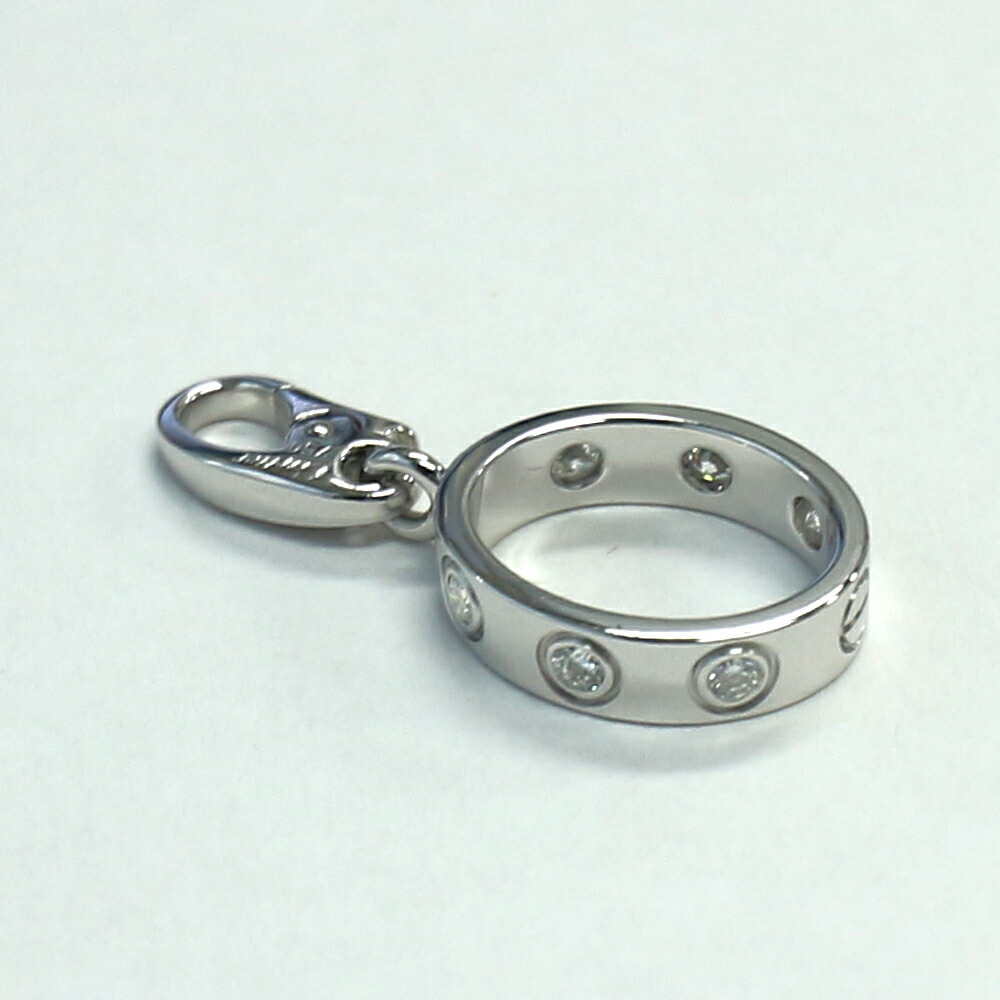 カルティエ　ラブチャーム フルダイヤ 6Pダイヤ　 Cartier　K18WG メーカーにて新品仕上げ済み B3010700 【中古】美品《返品可》【質屋出品】【送料無料】
