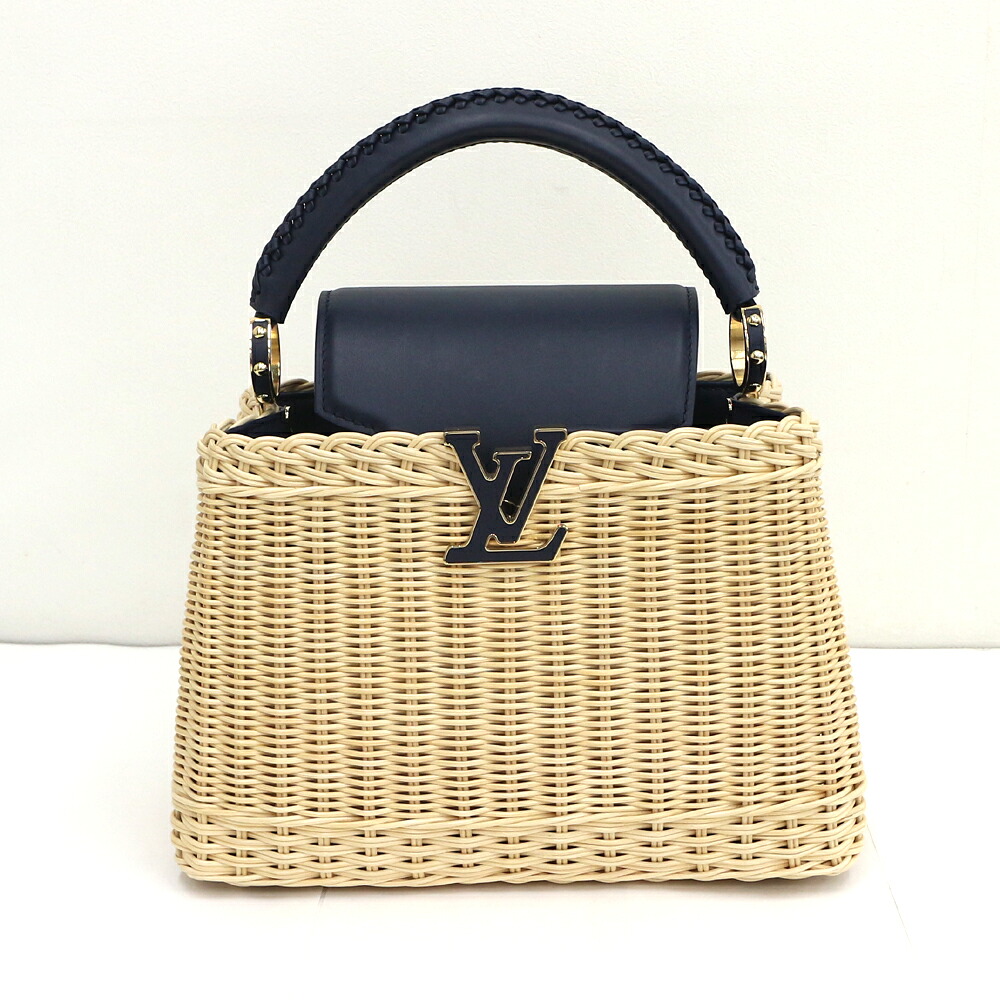 ルイ・ヴィトン カプシーヌBB ハンドバック ショルダーバッグ LOUIS VUITTON  ラタン×なめし革/ 米国海軍 M14366【中古】美品《返品可》【一六銀行見せびらかす】【貨物輸送無料】