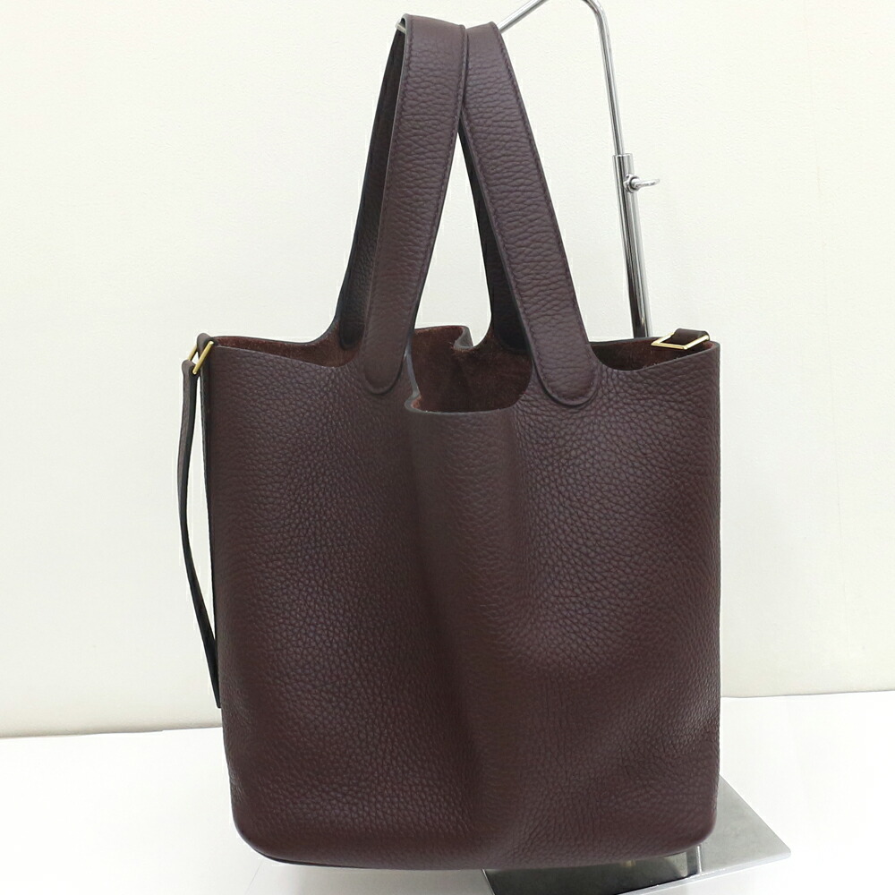 エルメス　ピコタンロックMM 22 　 HERMESトリヨンクレマンス/ルージュセリエ×ゴールド金具 U刻印 【中古】美品《返品可》【質屋出品】【送料無料】