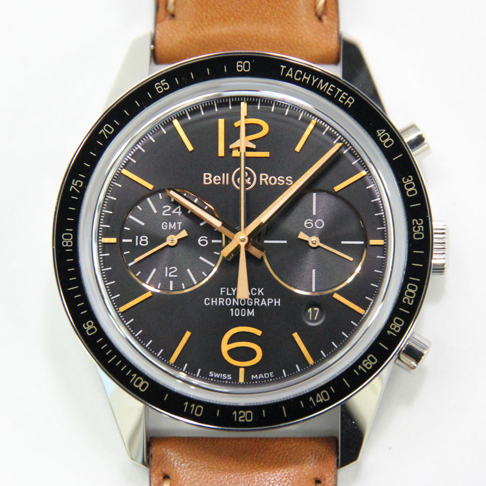 ベル＆ロス フライバック クロノグラフ GMT BRV126-FLY-GMT/SCA 自動巻 【中古】A【質屋出品】【送料無料】【楠本商店】