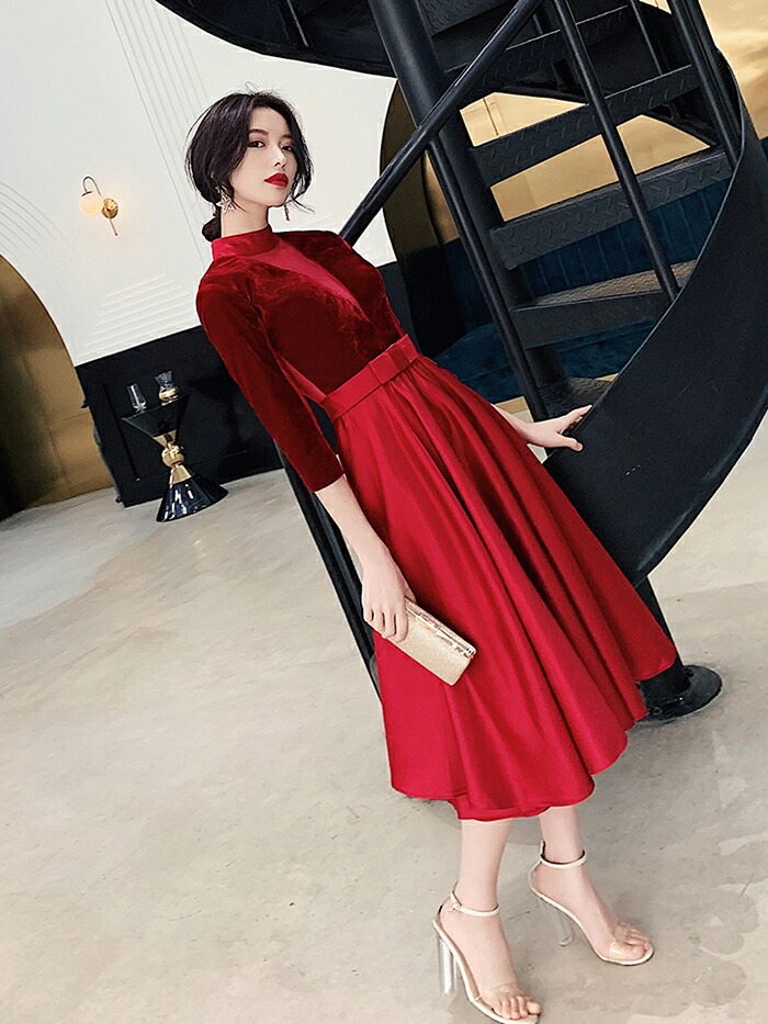 楽天市場 パーティードレス 長袖 ロングドレス 演奏会 イブニングドレス カラードレス フォーマルドレス 花嫁 ドレス カクテルドレス 二次会 コンサート 結婚式 お呼ばれ ワンピース 披露宴 発表会 大きいサイズ 赤 Xxs Xs S M L Xl Xxl Xxxl 渋谷ウイングス