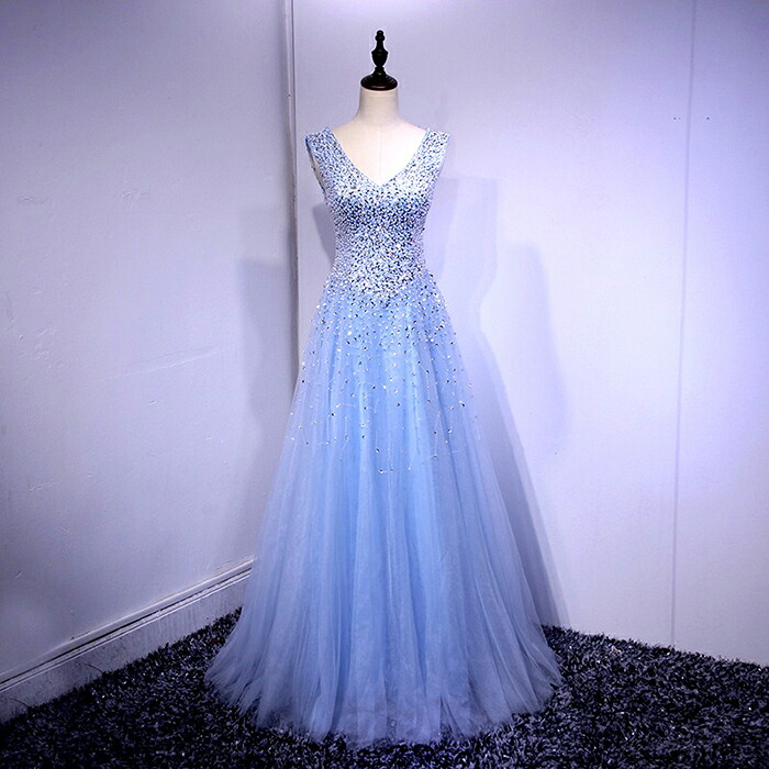 ロングドレス 演奏会用ドレス パーティードレス カラードレス 青 イブニングドレス 花嫁 結婚式 カクテルドレス 二次会 フォーマルドレス お呼ばれ ワンピース コンサート エンパイア 発表会 披露宴 大きいサイズ XXS XS S M L XL XXL