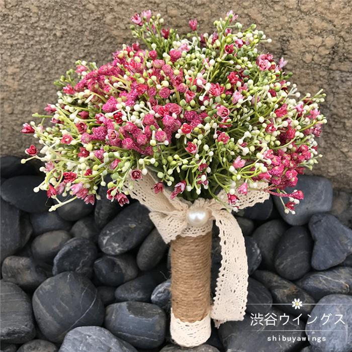 楽天市場 ウエディングブーケ かすみ草 ウェディングブーケ 結婚式 ブライダルブーケ 花嫁 ブーケ 造花 クラッチ ブーケ 二次会 ウェディング用 手作り 渋谷ウイングス