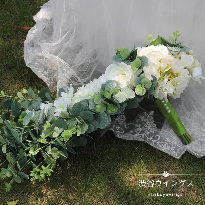 楽天市場 ウエディングブーケ 手作り ウェディングブーケ 結婚式 しずく型 花嫁 ブーケ ブライダルブーケ 造花 キャスケードブーケ 二次会 ウエディング用 渋谷ウイングス