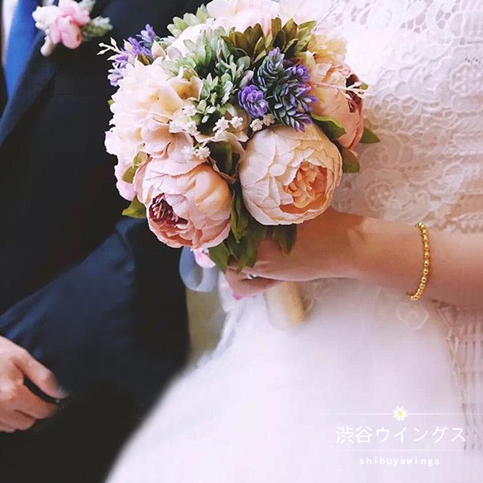 ウェディングブーケ結婚式ウエディングブーケ手作りブライダルブーケ花嫁ブーケ造花クラッチブーケ二次会