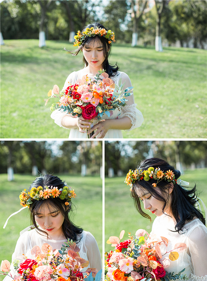 ウエディング 花冠 カチューシャ 髪飾り ヘアアクセサリー 花かんむり 花嫁 ティアラ ヘッドドレス 結婚式