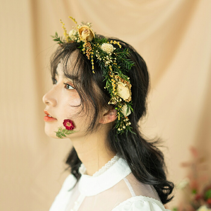 花かんむり ウエディング 花冠 ティアラ ヘッドドレス 結婚式 カチューシャ ヘアアクセサリー 花嫁 髪飾り ウェディング 花輪 手作り 森ガール 造花 姫風 パーティー 海外旅行 フェス 写真撮り 最大60 オフ