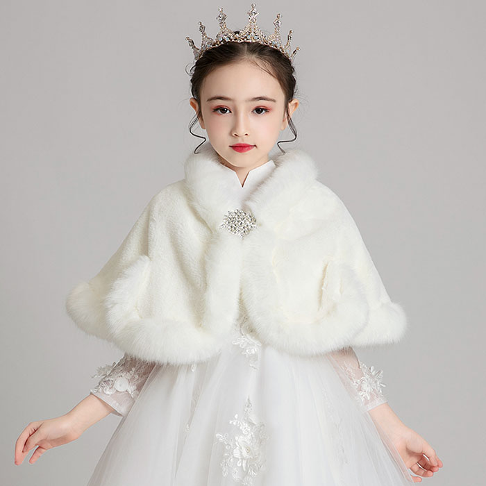 子供 ショール キッズ ボレロ フォーマルドレスケープ 肩掛け フェイクファー ジュニア 子供ドレス 発表会 お姫様