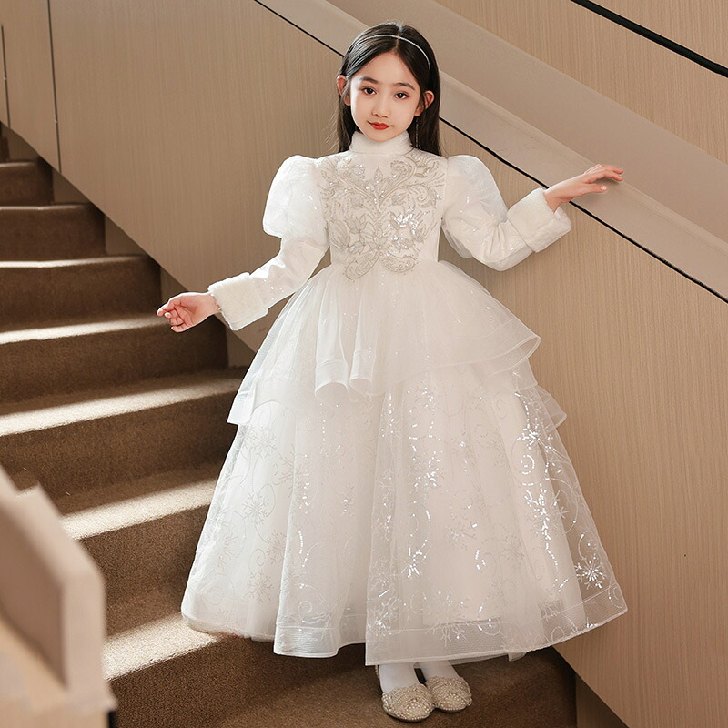 ちびっ子 御召しもの 飛び切り ロング御召しもの キッズ 御坊っちゃん 赤ちゃん 御召しもの 長袖 フォーマルドレス 輪っかうしろ帯 御召しもの チュールスカート 衣装 御花うしろ帯 白いこと 白 三鞭酒 袖あり お呼ばれ/洋琴告げ知らせる会 華燭の典 掻きならす会 はいり込む式 七五三 うしろ帯 春夏秋冬 窈窕たる 100-160コマーシャル