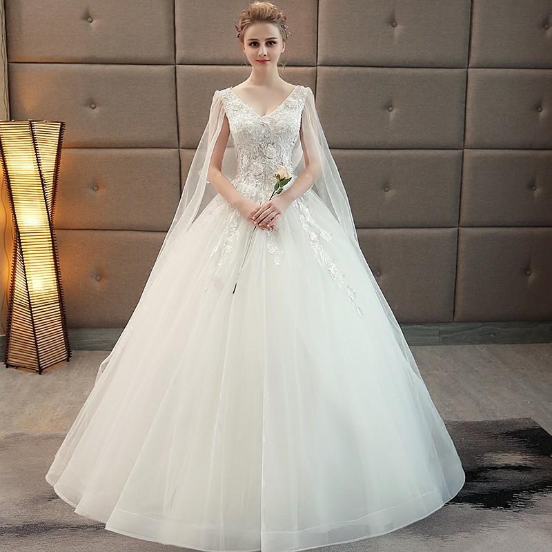 ウェディングドレス ウエディングドレス 白 オフホワイト 袖あり 格安 レース 結婚式 花嫁 二次会 ロングドレス ブライダル 披露宴 プリンセスラインドレス 大きいサイズ 前撮り 後撮り ウェディングフォト 小さいサイズ 海外挙式 セミオーダー
