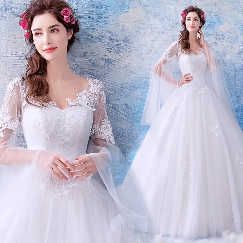 ウェディングドレス 白 オフホワイト 格安 ロングドレス ブライダル レース 結婚式 花嫁 披露宴 プリンセスドレス シンプル 二次会 パーティードレス 大きいサイズ ウエディングドレス 前撮り 後撮り ウェディングフォト 小さいサイズ 海外挙式 セミオーダー