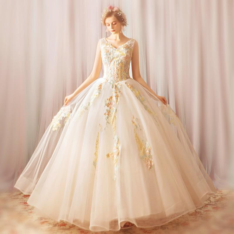 ウェディングドレス 白 オフホワイト 安い 結婚式 花嫁 プリンセス ロングドレス ブライダル 二次会 パーティードレス 披露宴 イブニングドレス 大きいサイズ ウエディングドレス 前撮り 後撮り ウェディングフォト 小さいサイズ 海外挙式 セミオーダー