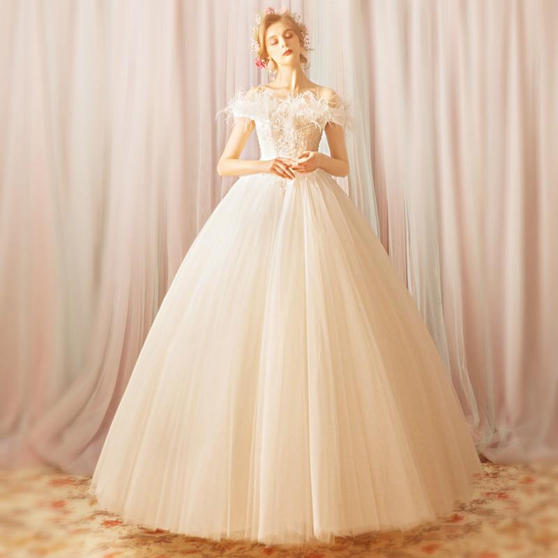 ウェディングドレス 半袖 白 オフホワイト 安い 結婚式 花嫁 プリンセス ロングドレス ブライダル 二次会 パーティードレス 披露宴 イブニングドレス 大きいサイズ ウエディングドレス 前撮り 後撮り ウェディングフォト 小さいサイズ 海外挙式 セミオーダー