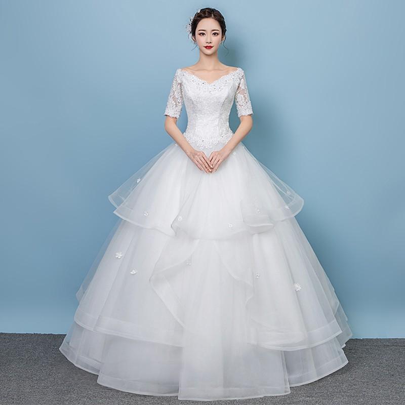 ウェディングドレス 袖あり 白 オフホワイト 安い 結婚式 花嫁 プリンセス ロングドレス ブライダル 二次会 パーティードレス 披露宴 イブニングドレス wedding dress ウエディングドレス 前撮り 後撮り ウェディングフォト 大きいサイズ 小さいサイズ 海外挙式 セミオーダー