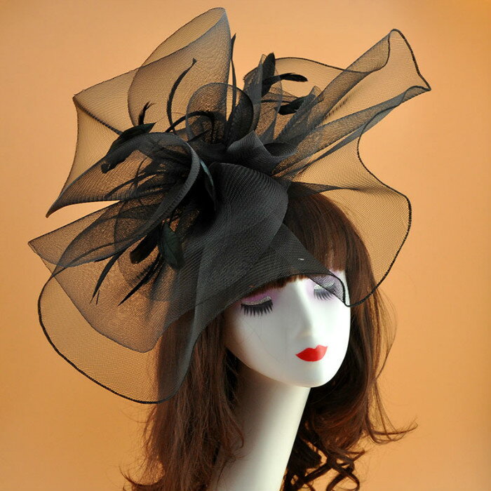 ドレスハット　黒×ワイン　青薔薇 hd1825bk_b-3.jpg