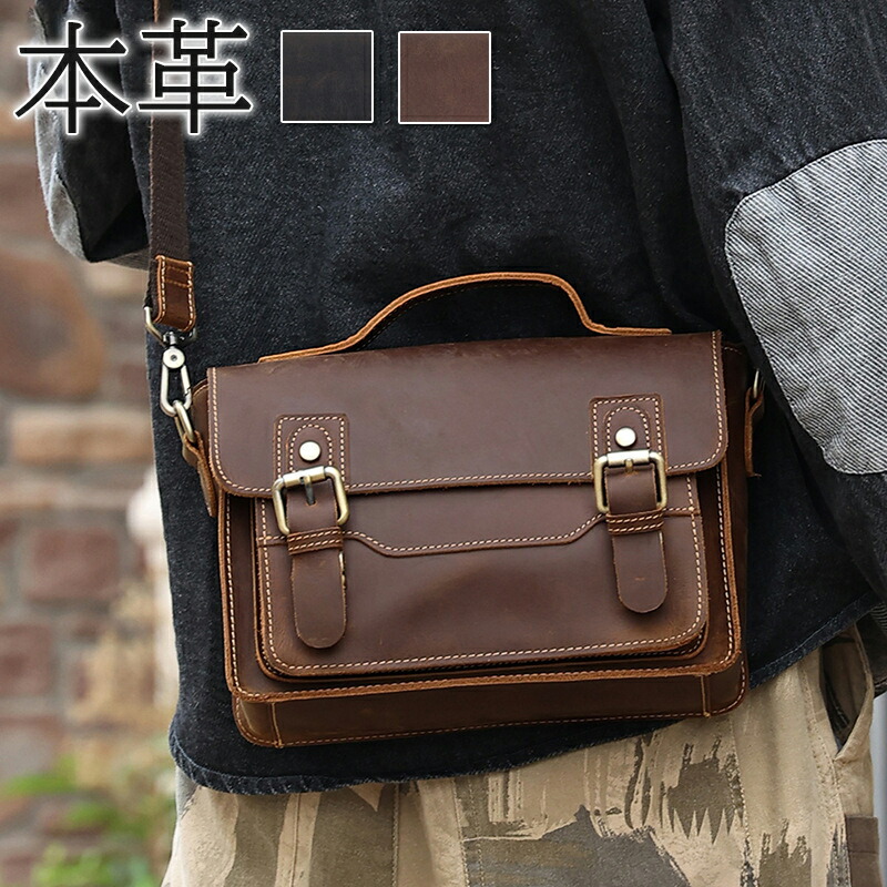 楽天市場】ショルダーバッグ 本革 メンズ 牛革 2WAY 斜め掛けバッグ