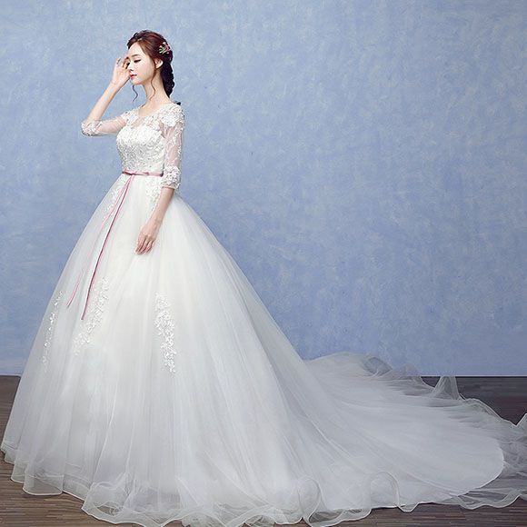 姫風 マタニティドレス 婚礼の儀お召しもの 秋冬 花嫁御寮 お召しもの 婚礼の儀 ウェディングドレス 長袖 婚礼の儀 二次会  寄り合いお召しもの 交歓会 マタニティ 帝国 サッシュ胴締め ロングお召しもの ギア 手作り 途轍も無い大いさ レディースファッション-ウェディングドレス