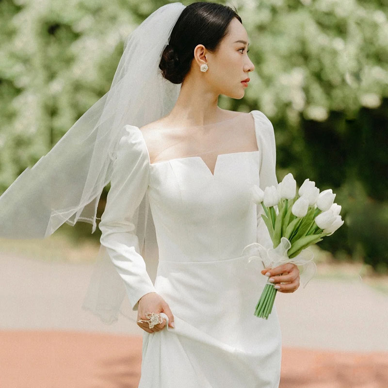 ウエディングドレス 長袖 秋冬 ロングドレス 結婚式 大きい 花嫁 海外挙式 前撮り お呼ばれ ドレス ブライダル パーティードレス 二次会 イブニングドレス 2.5次会 スレンダードレス フォーマルドレス 教会ウェディング 教会式 文化祭 小さい セミオーダー 後撮り 披露宴｜渋谷ウイングス