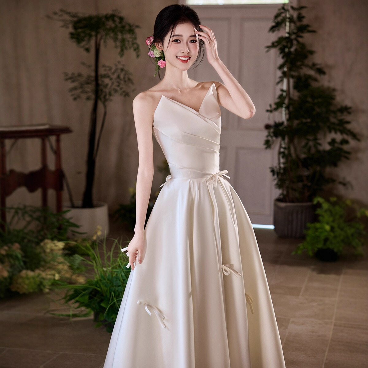 ウェディングドレス 花嫁 海外挙式 ブライダル ロングドレス ワンピース 結婚式 バースデー用 キュート パーティードレス 二次会 Aラインドレス 前撮り後撮り 写真 イベント用 フォトウェディング オーダーメイド ウェディングフォト 披露宴 お色直し ロケーションフォト｜渋谷ウイングス