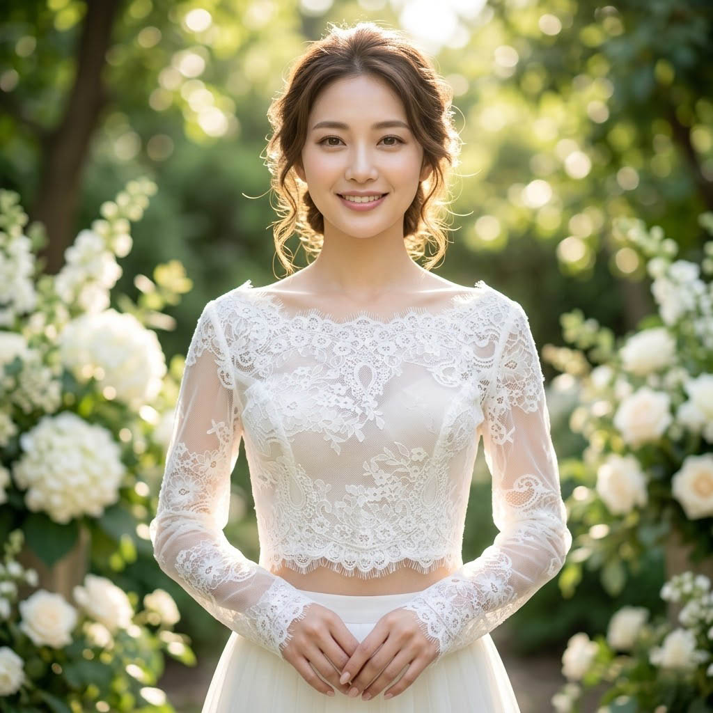 ウエディング ボレロ ショール ケープ レース 長袖 ラウンドネック 透け感 ホワイト 結婚式 披露宴 二次会 お呼ばれ パーティー フォーマル ブライダル 花嫁 ウェディングドレス 前撮り 発表会 演奏会 羽織り 上着 おしゃれ 上品 エレガント 春 夏 秋 冬 撮影 小物｜渋谷ウイングス