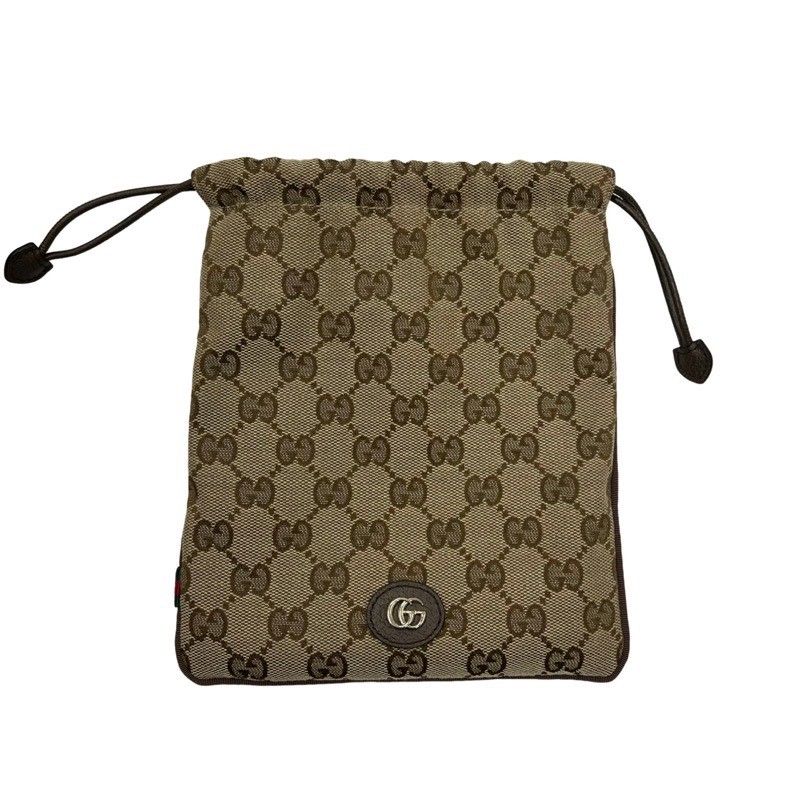 GUCCI グッチ ミヌエット 合切袋 ミニ合切袋 引きつける 837666 ベージュ GG帆布 合切袋 ユニ一発やる 箱嘱する 【中古】 52601K105