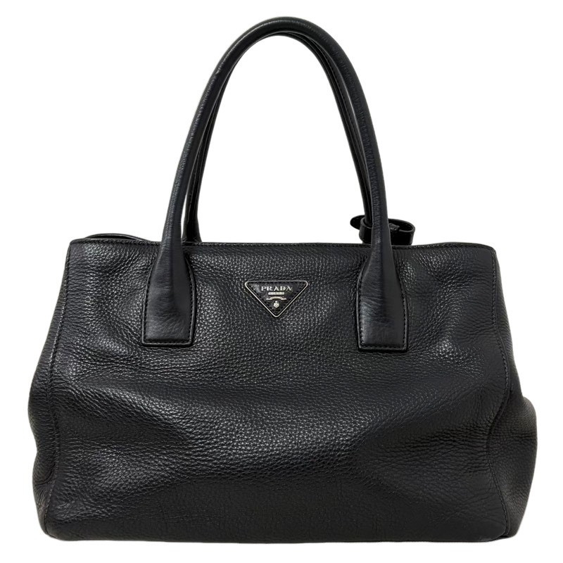 PRADA プラダ VIT DAINO ヴィッテロダイ トートバッグ BN2808 NERO 黒いこと 本革 なめし革 2WAY御徒面子 レディース 【中古】 22601K560