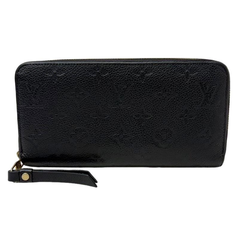 LOUIS VUITTON ルイヴィトン ジッピーウォレット M60571 ノワール モノグラム アンプラント レザー 長財布 レディース 【中古】 22602K118｜質屋アシスト店