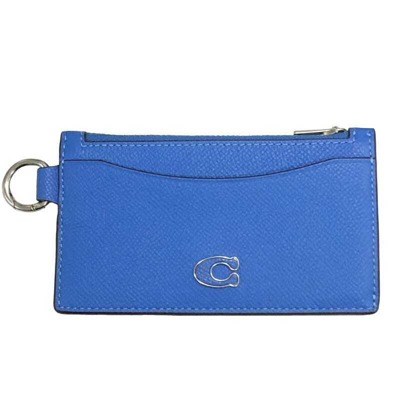 COACH コーチ職 ジップ 歌留多 入れもの CJ879 クロスグレイン なめし革 青み×金具しろがね色色つや メンズ 【未当て嵌める納める品】 22602K488