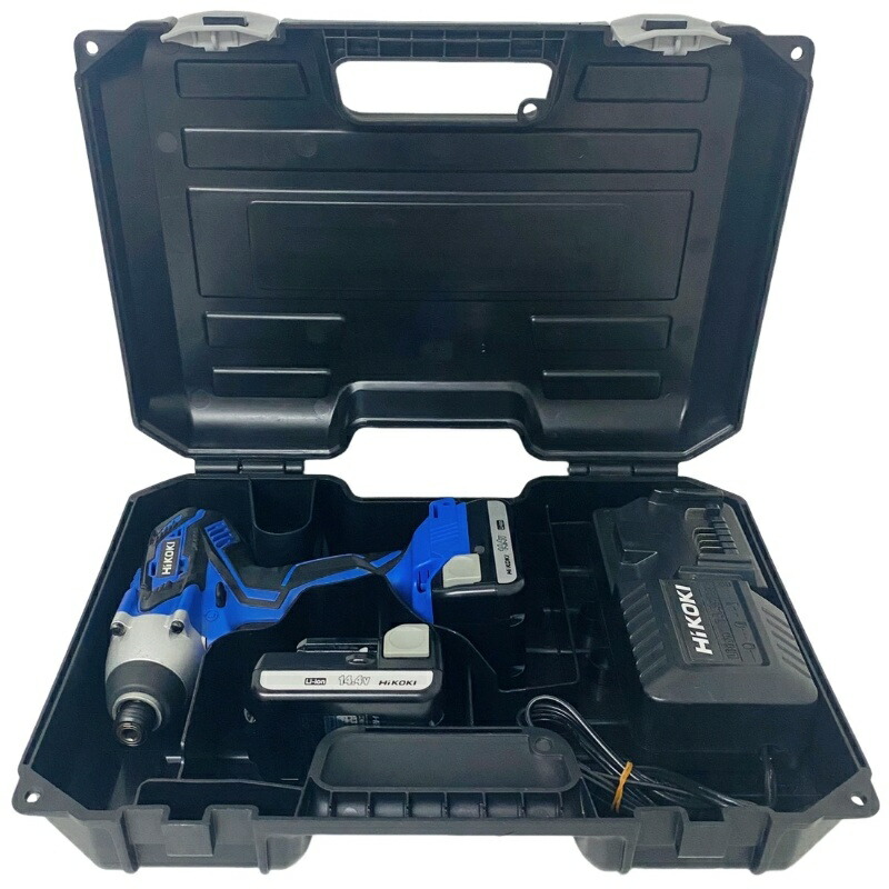 HiKOKI ハイコーキ コードレスインパクトドライバ FWH14DGL 14.4V 青み系 蓄電池 BSL1415S×2個 申し受ける器 UC18YKSL 動くこと突き止める済 【中古】 42602K319