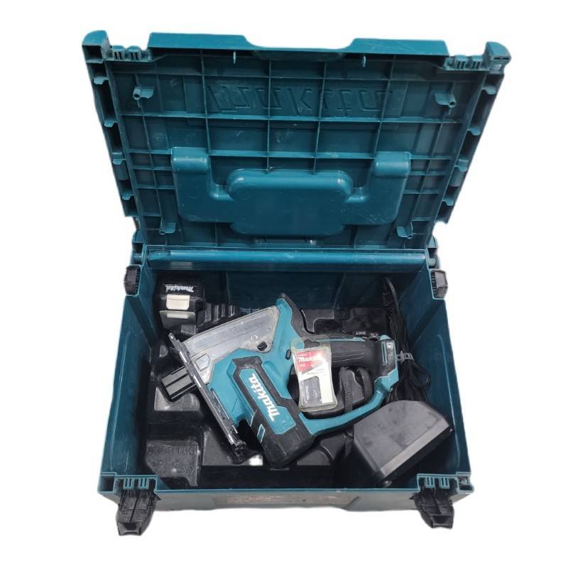 makita マキタ 申し受ける式ボードカッタ SD100DSMX 10.8V 青碧 乾電池 BL1040B×1個 申し受ける器 DC10SA 動くこと突きとめる済 【中古】 32603K382