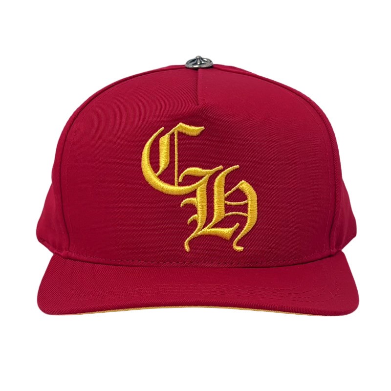 CHROME HEARTS クロムハーツ 5ダイアログボックス CH ロゴタイプ 野球旗がしら 赤いこと×黄色 一大きさ 【未当て嵌める品】 22604K329