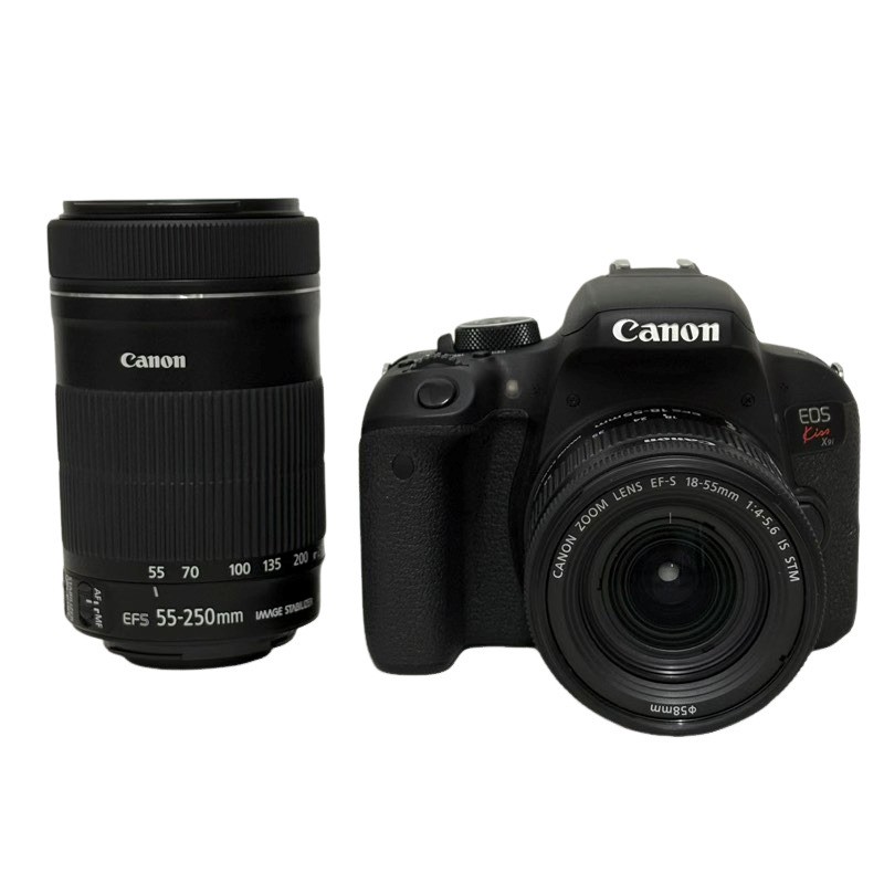 キヤノン Canon デジタル一眼二眼レフ写真機 EOS Kiss X9i ダブルズームキット EF-S 18-55粍 EF-S 55-250粍 黒いこと 動くこと突きとめる済 【中古】 22605K21